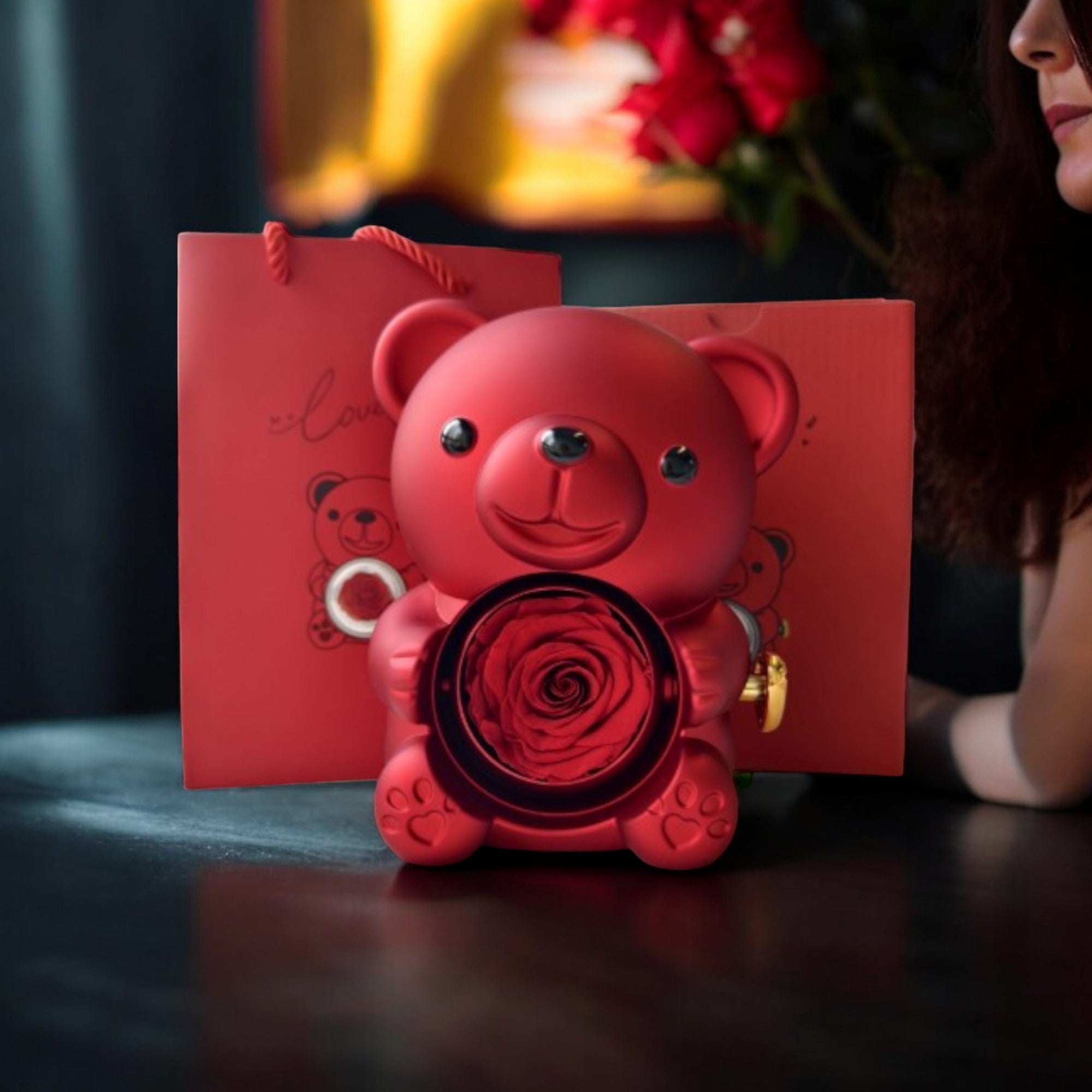 Les Meilleures Occasions pour Offrir un Ours en Peluche avec Collier et Rose